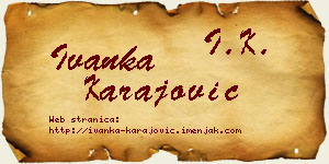 Ivanka Karajović vizit kartica